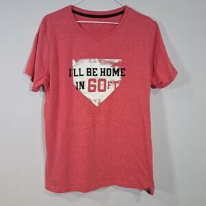 Women's Softball "I'll Be Home In 60 Ft" T-Shirt Size XL Red
